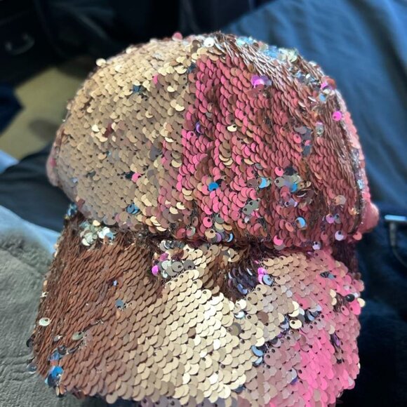 Steve Madden - Rose gold BLING Sequins  Baseball cap - Picture 1 of 4